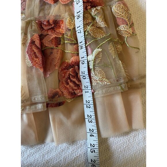 Vone Leland Top Sheer Feminine Garden Party Floral Embroidery Top Size 2 - Picture 5 of 6